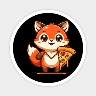 Funny Fox with Pizza Magnet